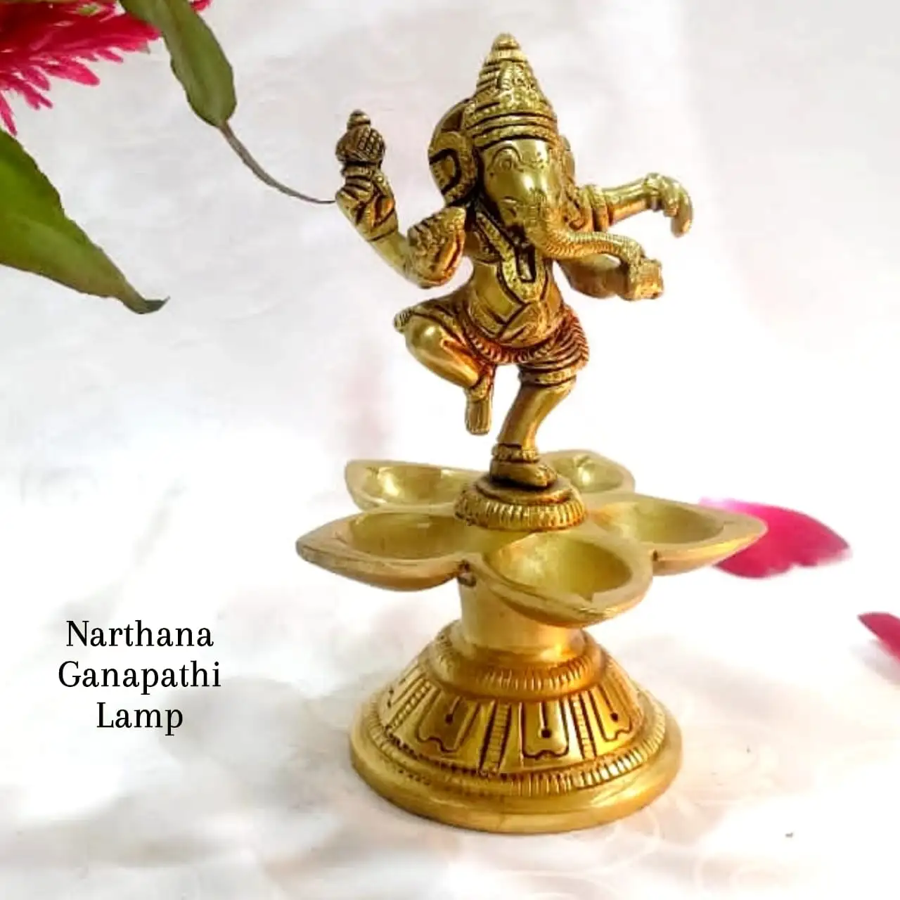 Narthana GanapathiBrass Vilakku Antique FinishGod Vinayagar / Ganesha Lamp - secondary