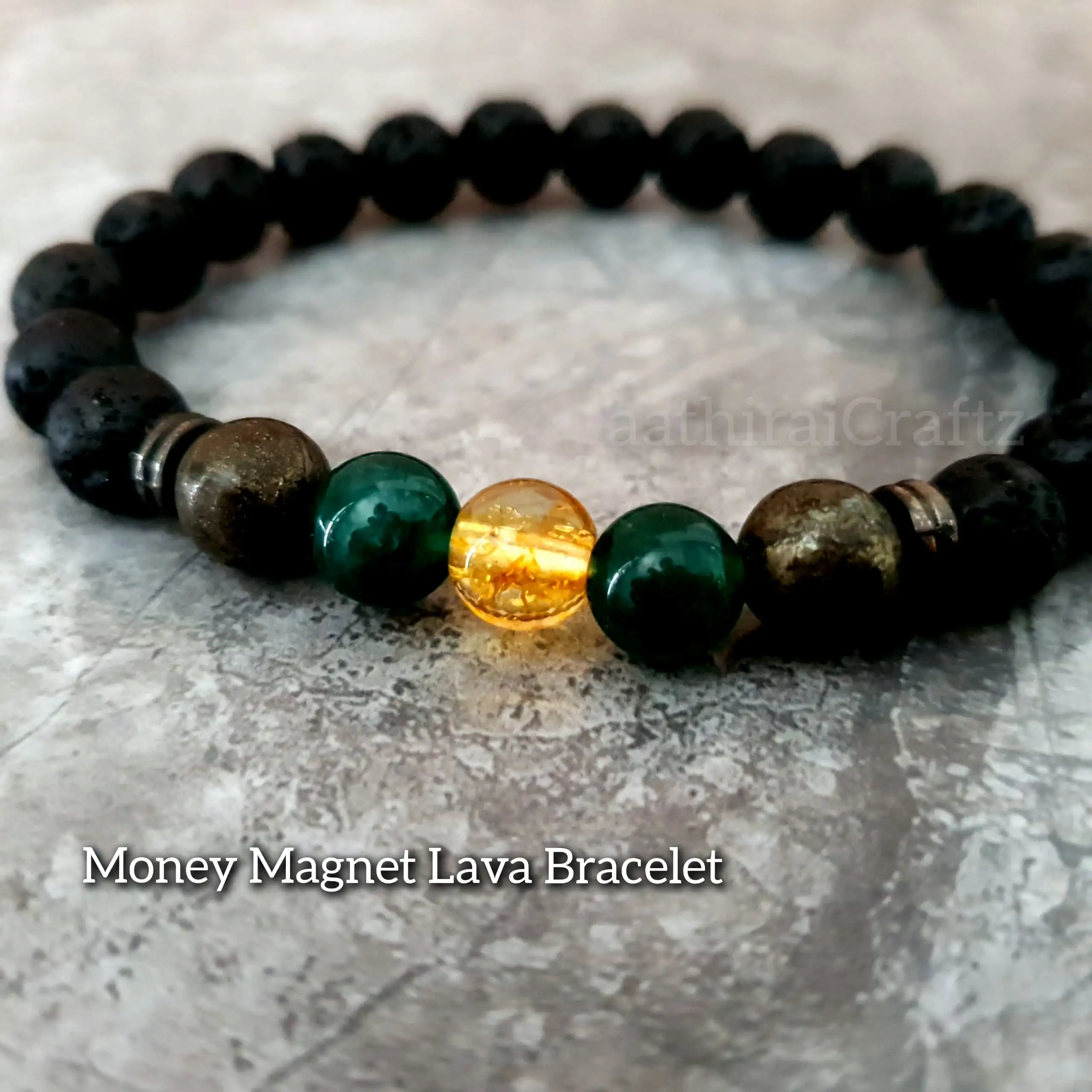 Money Magnet Lava Bracelet/ Wealth Attraction Bracelet - secondary