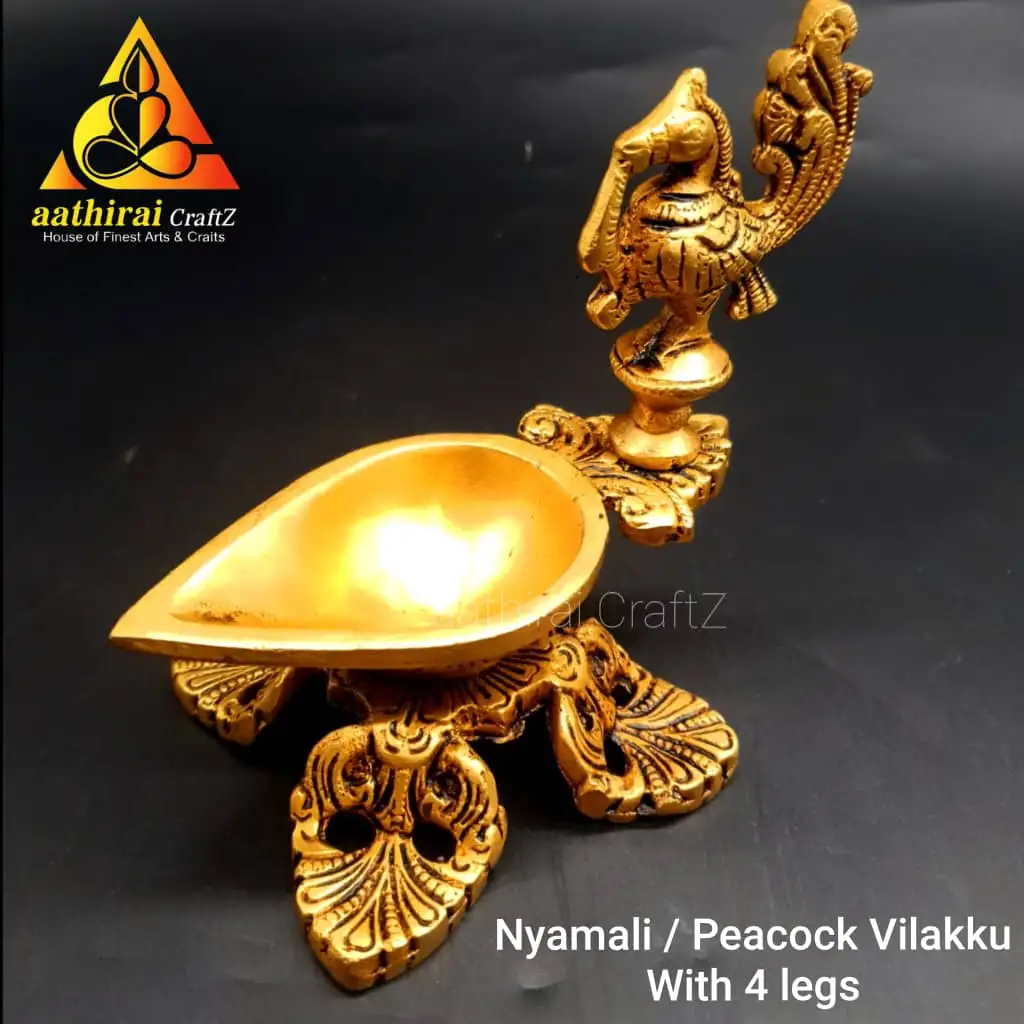 Nyamali / Peacock Vilakku With 4 Legs - secondary