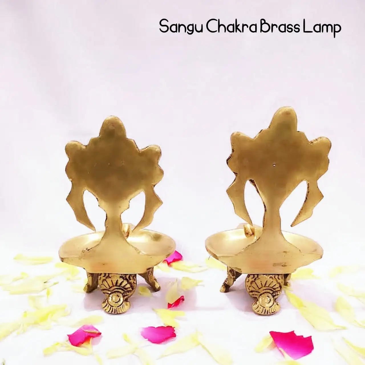 Sangu Chakra Brass Vilakku With Stand / Oil Vilakku - secondary
