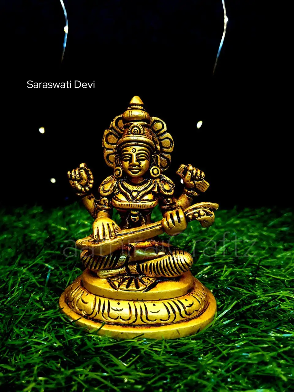 Saraswati Devi/ Saraswathi Devi
Brass Antique Finish