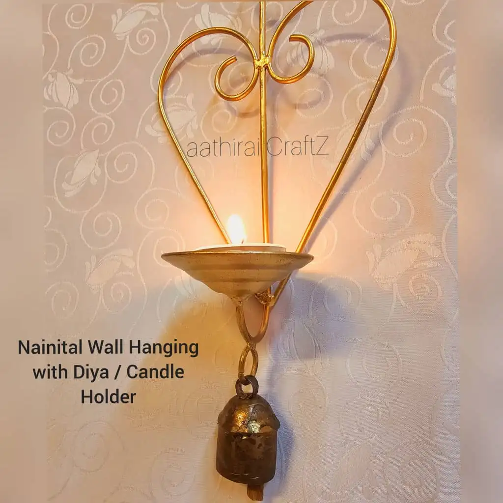Nainital Wall Hanging with Lamp / Candle Stand for Home Deco - secondary