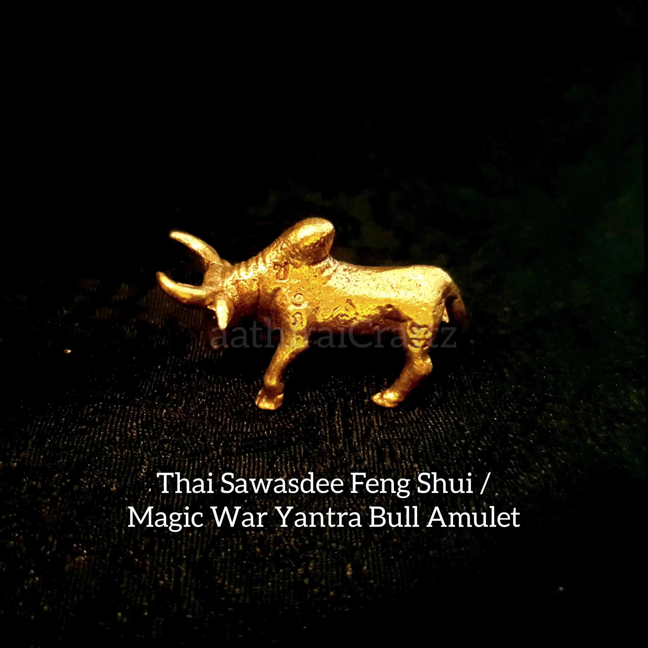 Thai Sawasdee Feng Shui Buffalo/ Bull Lucky Buffalo Miniature