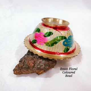 Brass Floral Coloured Bowl - secondary