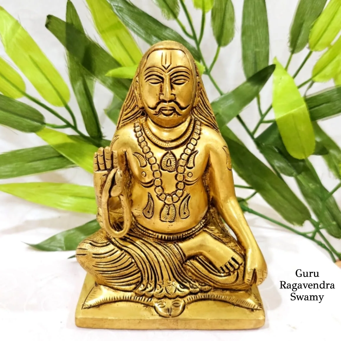 Guru Ragavendra Swami Statue Brass Antique Finish