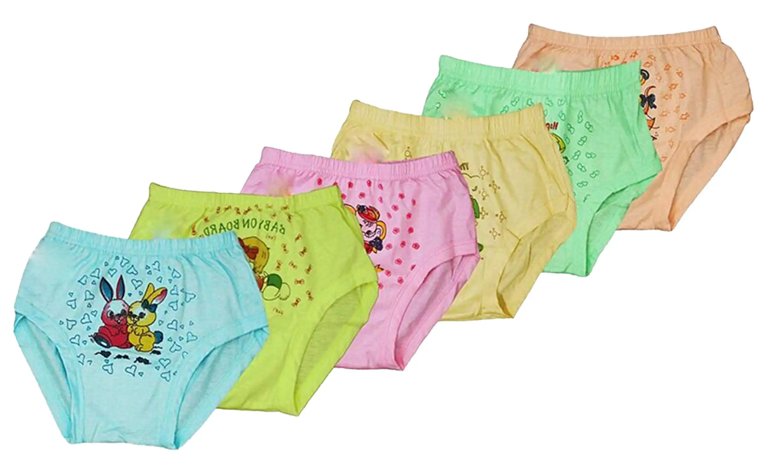 Girls innerwear multicolor kids panty lighty  color 6 pcs baby jettyhafeelatextiles