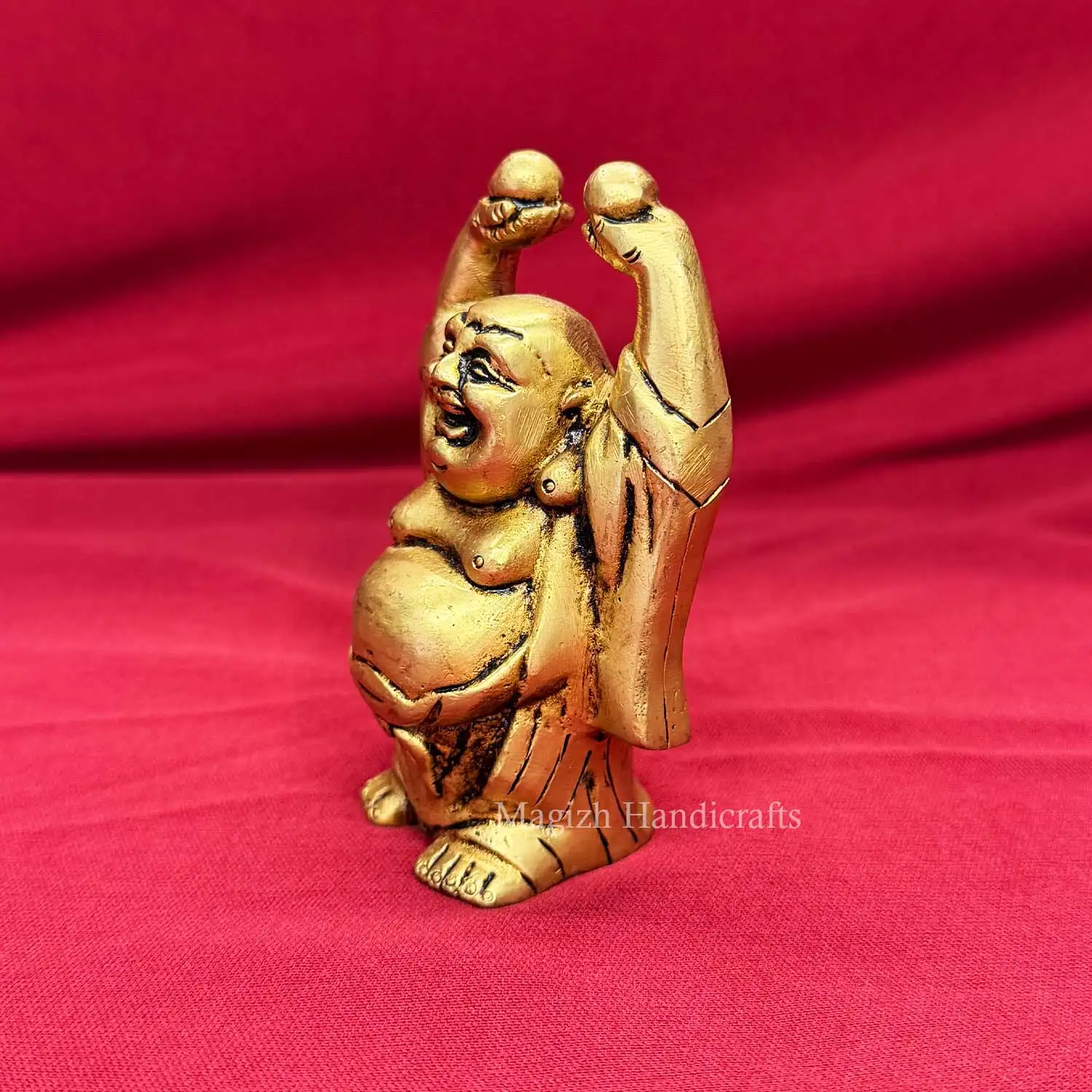 4 inches Brass laughing budha idol - image 2