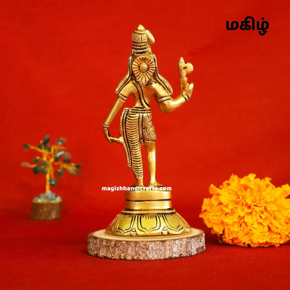 Brass Standing Arthanareeswarar idol - 6 inches - image 4