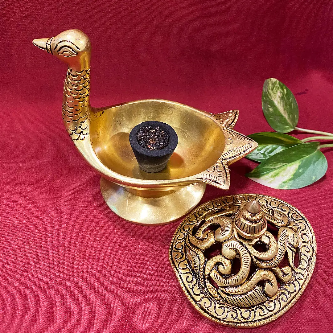 Brass Duck Sambarani holder small - image 3
