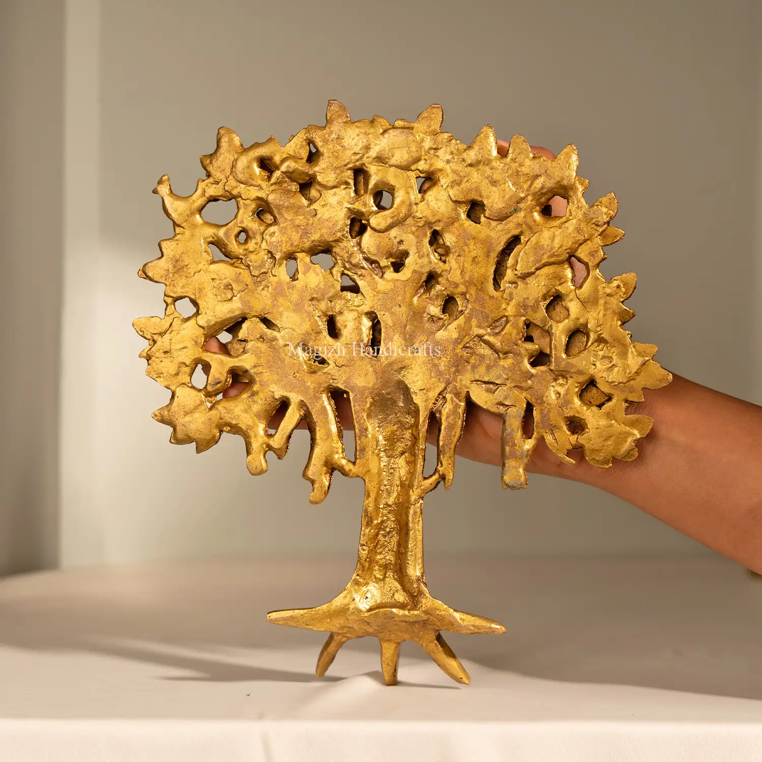 8 Inch Brass Kalpavriksha Tree of Life Wall Hanging - image 4
