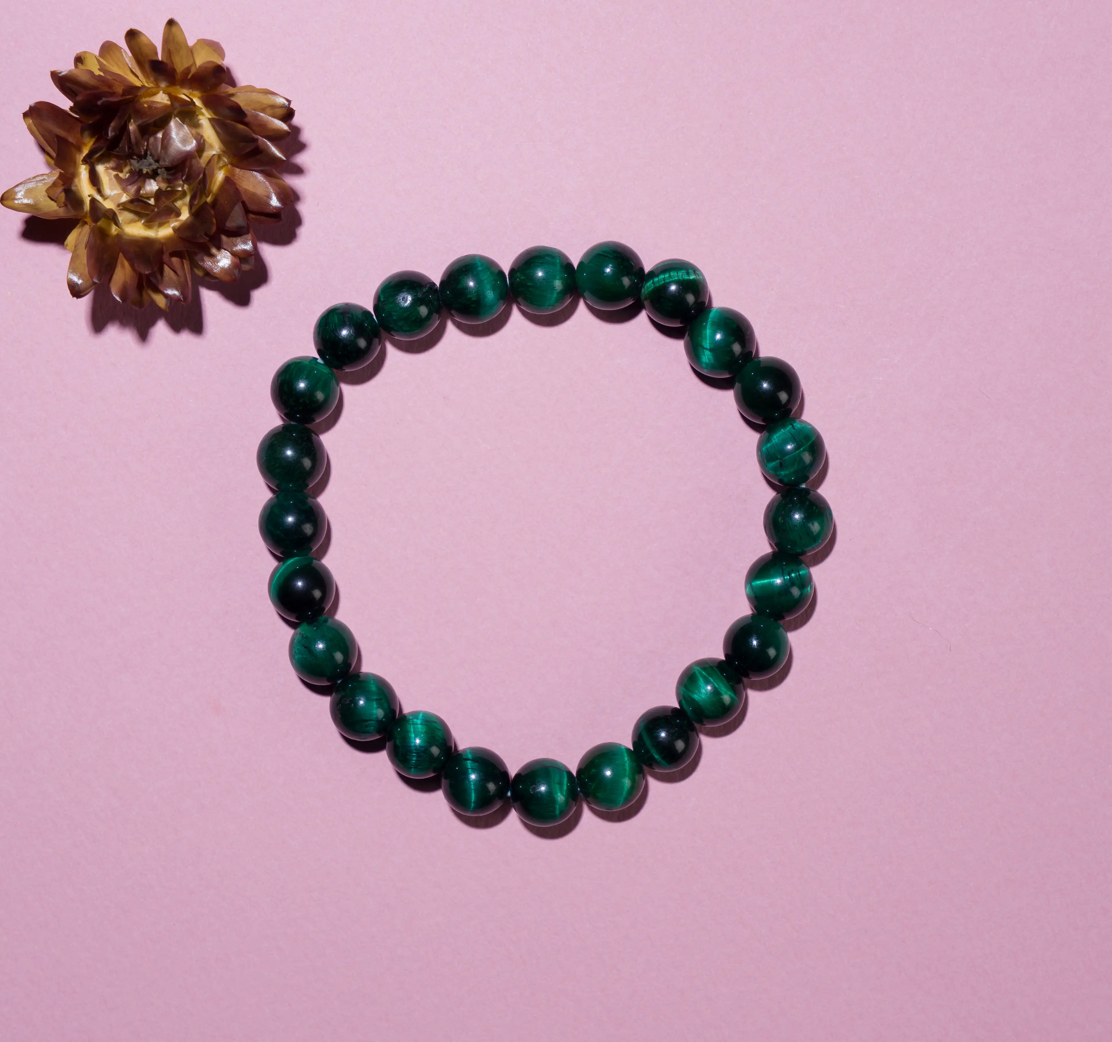 8 mm Green Tiger Eye Original Crystal Stone Bracelet - secondary