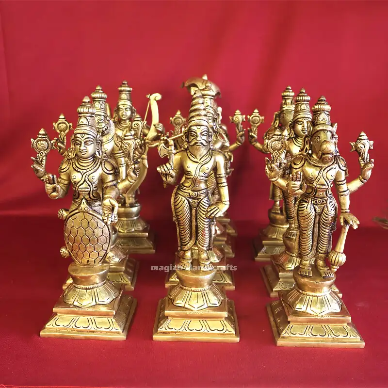 9.5 inches Brass Vishnu Dasavatar Idols SC - secondary