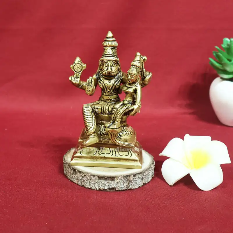 4.5 inches Brass Lakshmi Narasimhar idol SC