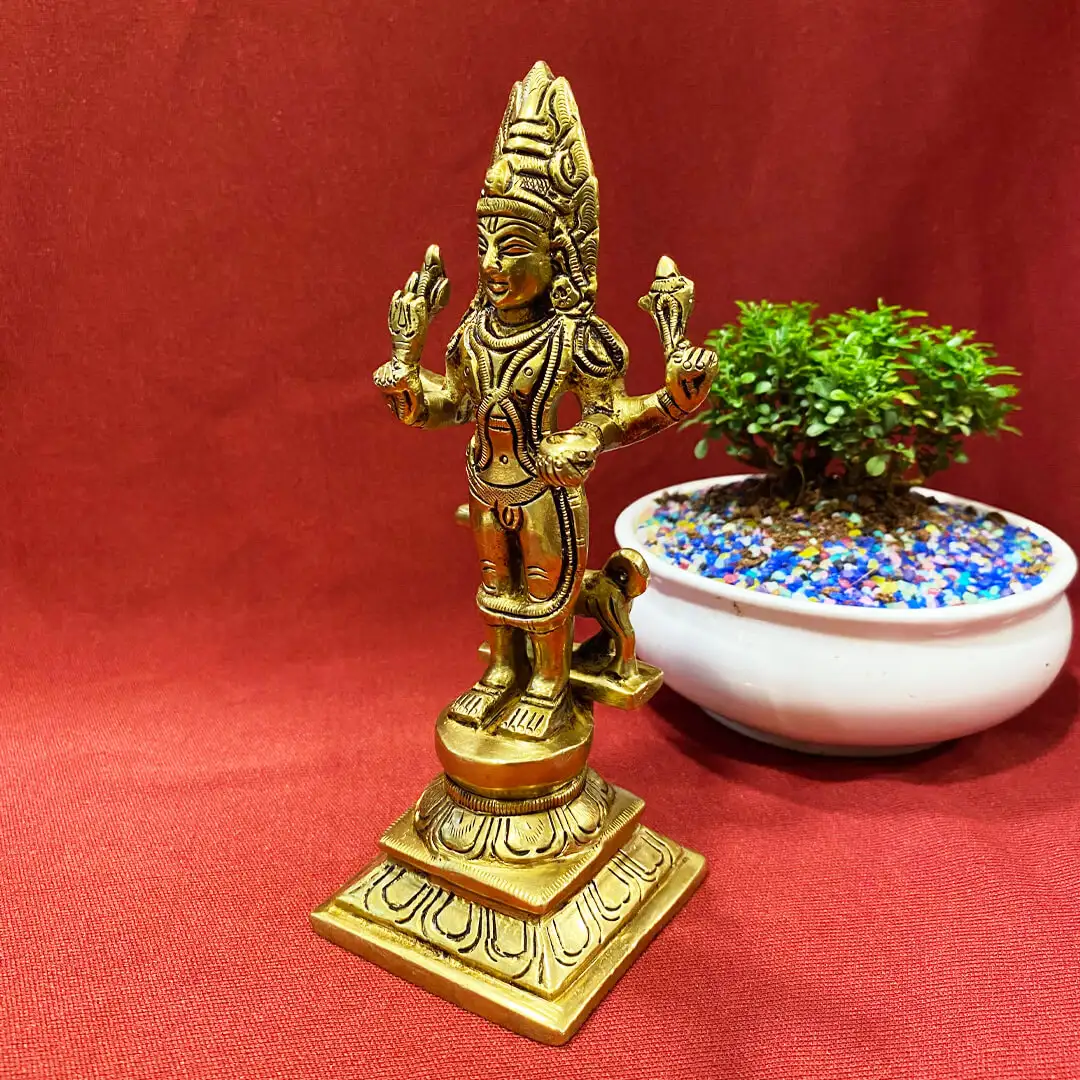 Brass Lord Kalabairavar 6.2 inches - image 4