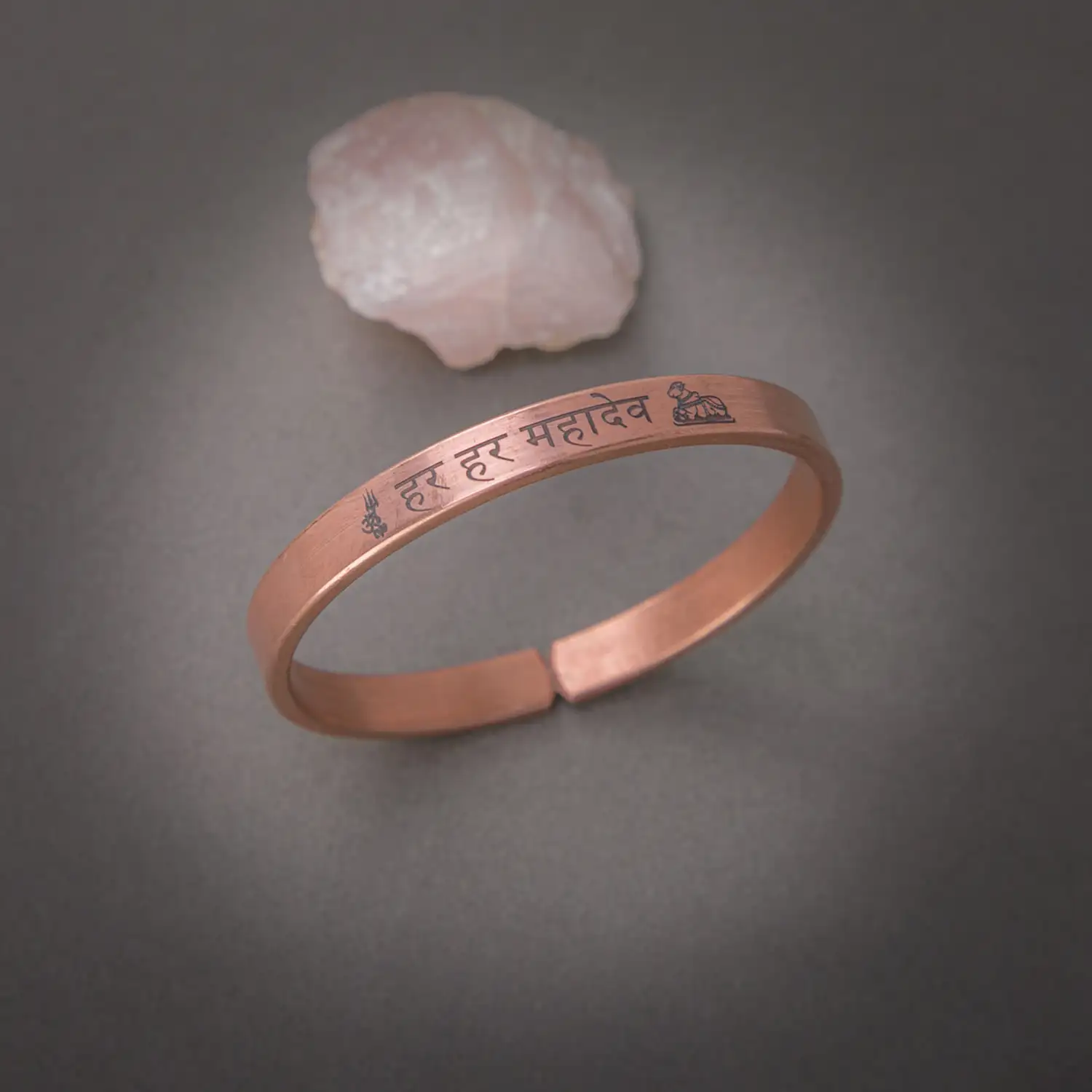 Har Har Mahadev Pure Copper Bracelet Hindi - 8mm - image 3