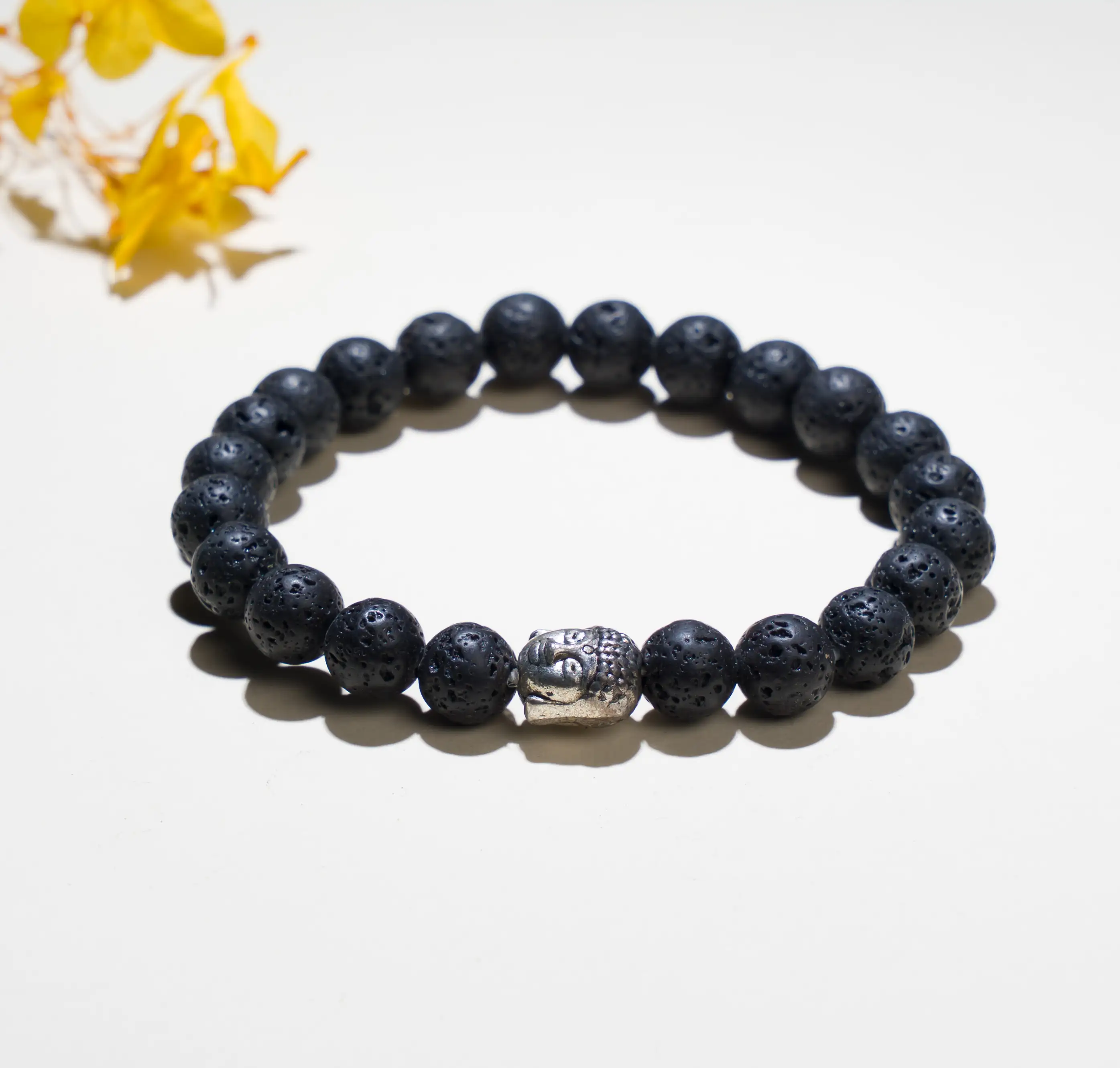 8mm Lava stone Crystal bracelet with buddha