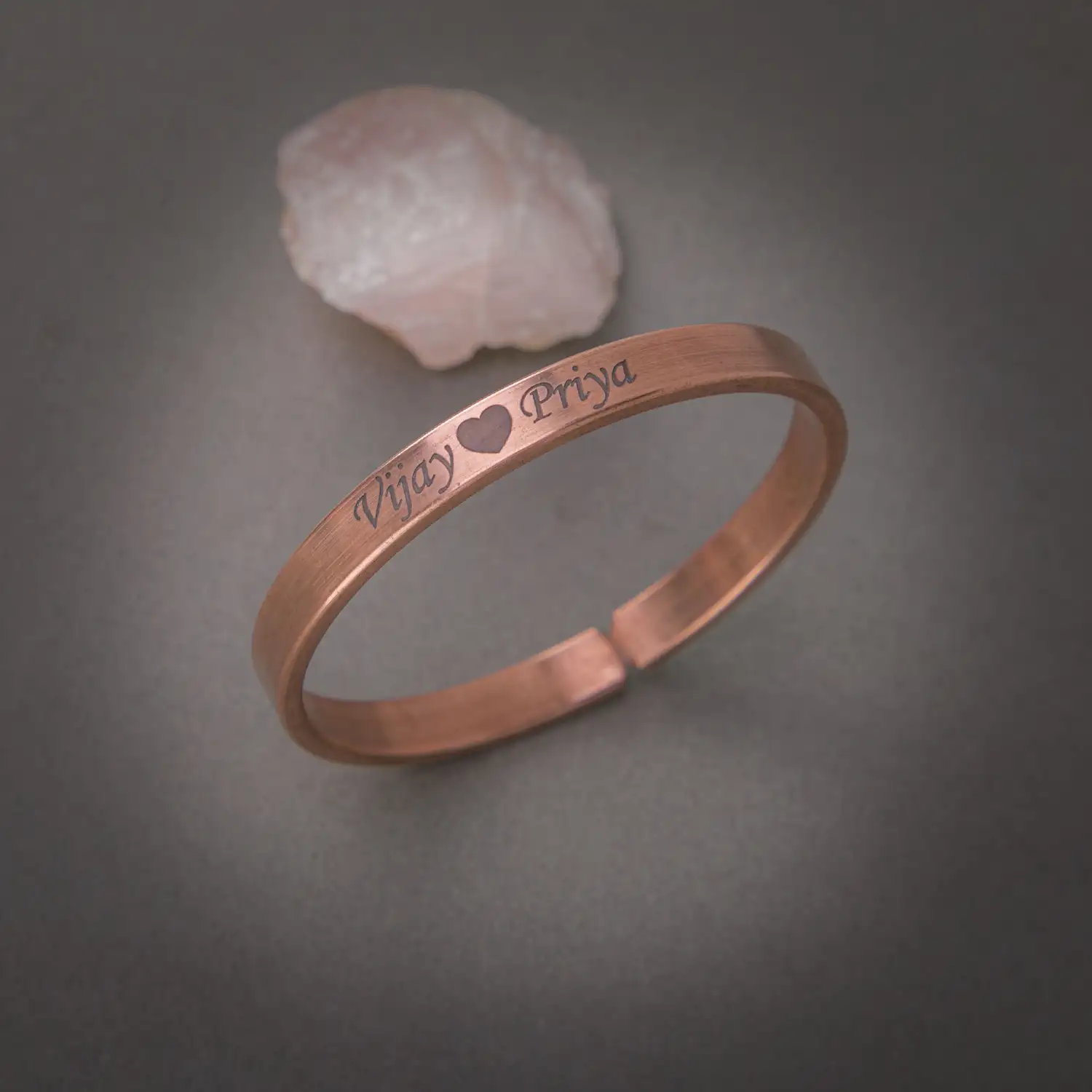 Customized heavy Copper Bracelet with your name - 8mm - image 3