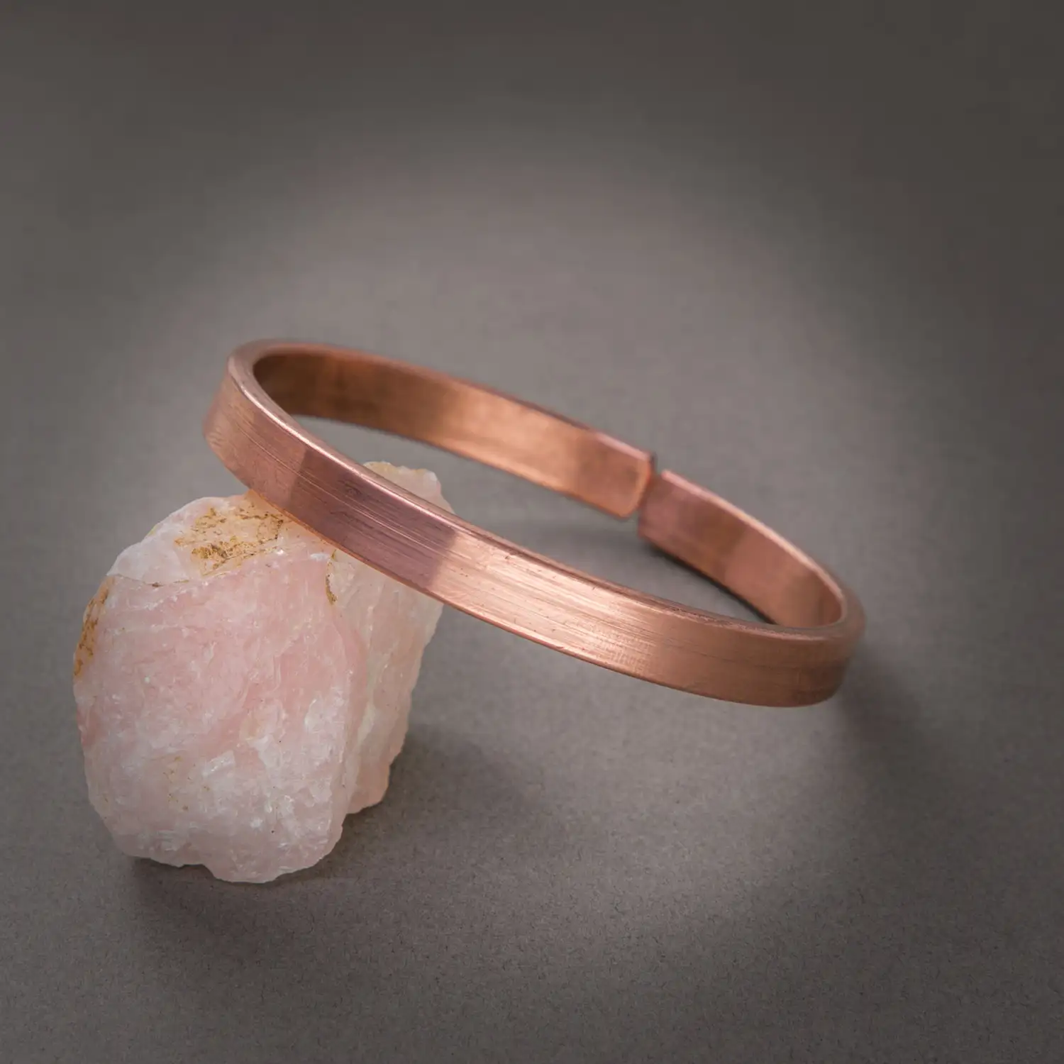 Pure Copper Bracelet Plain Kappu Kada Bangle For Men Flat - 8mm