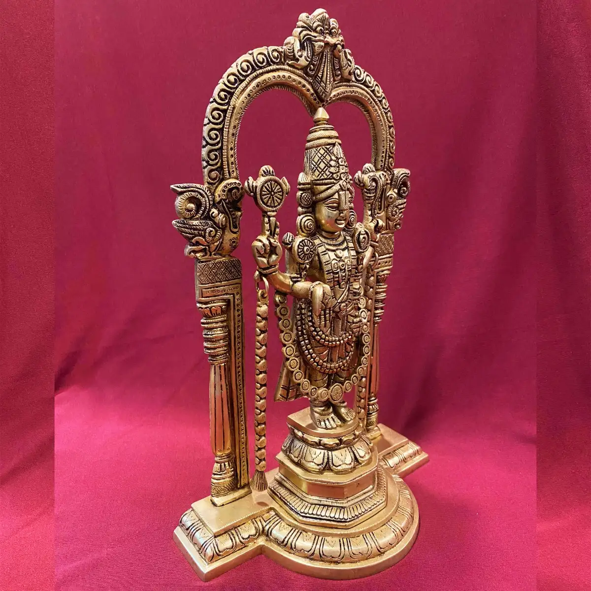 Brass Frame Thirupathi Balaji 14 inches - image 3