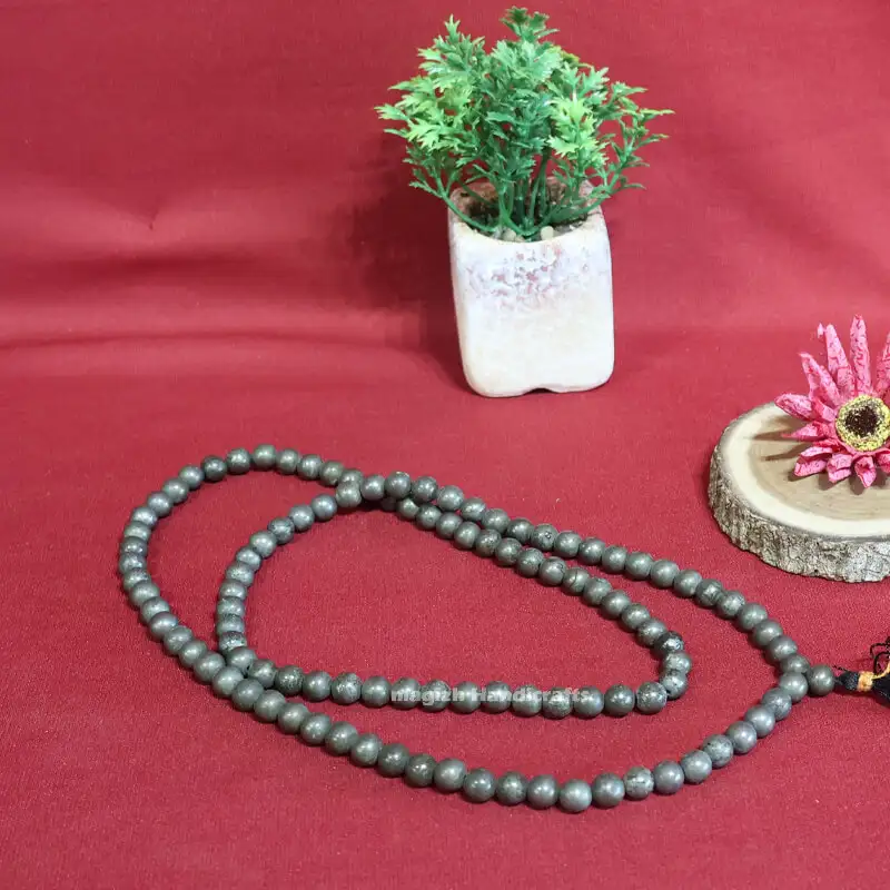 Pyrite crystal Stone mala (8 mm) - secondary