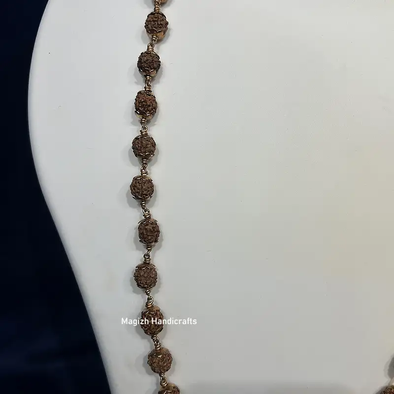 Original Rudhraksham natural color with Impon cup 54 Beads - 8mm - secondary