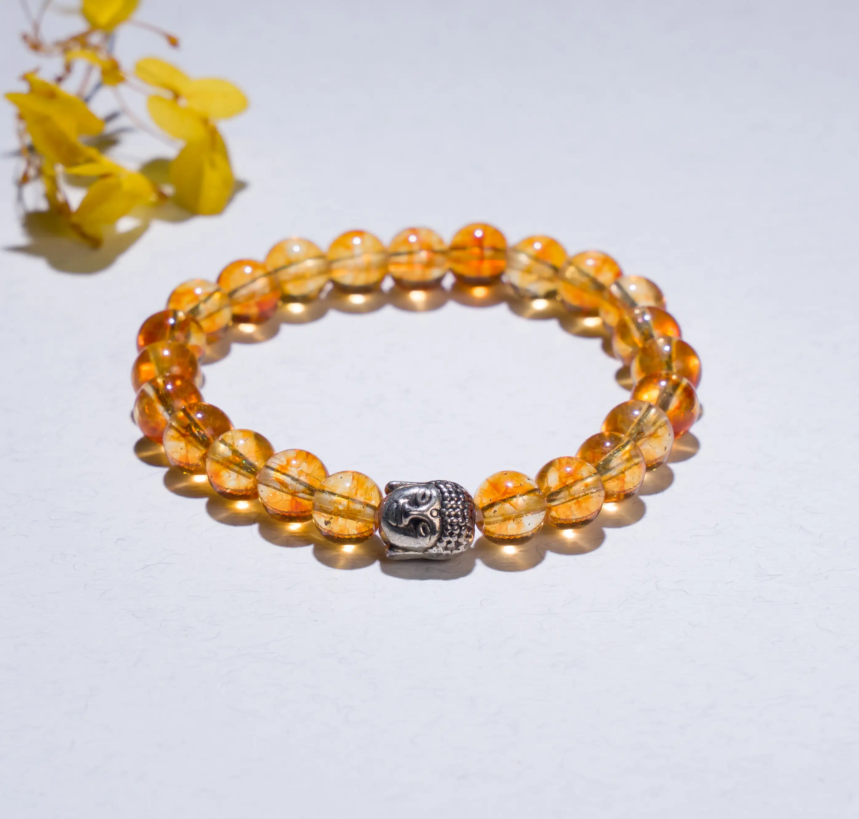 8mm Citrine Crystal bracelet with buddha