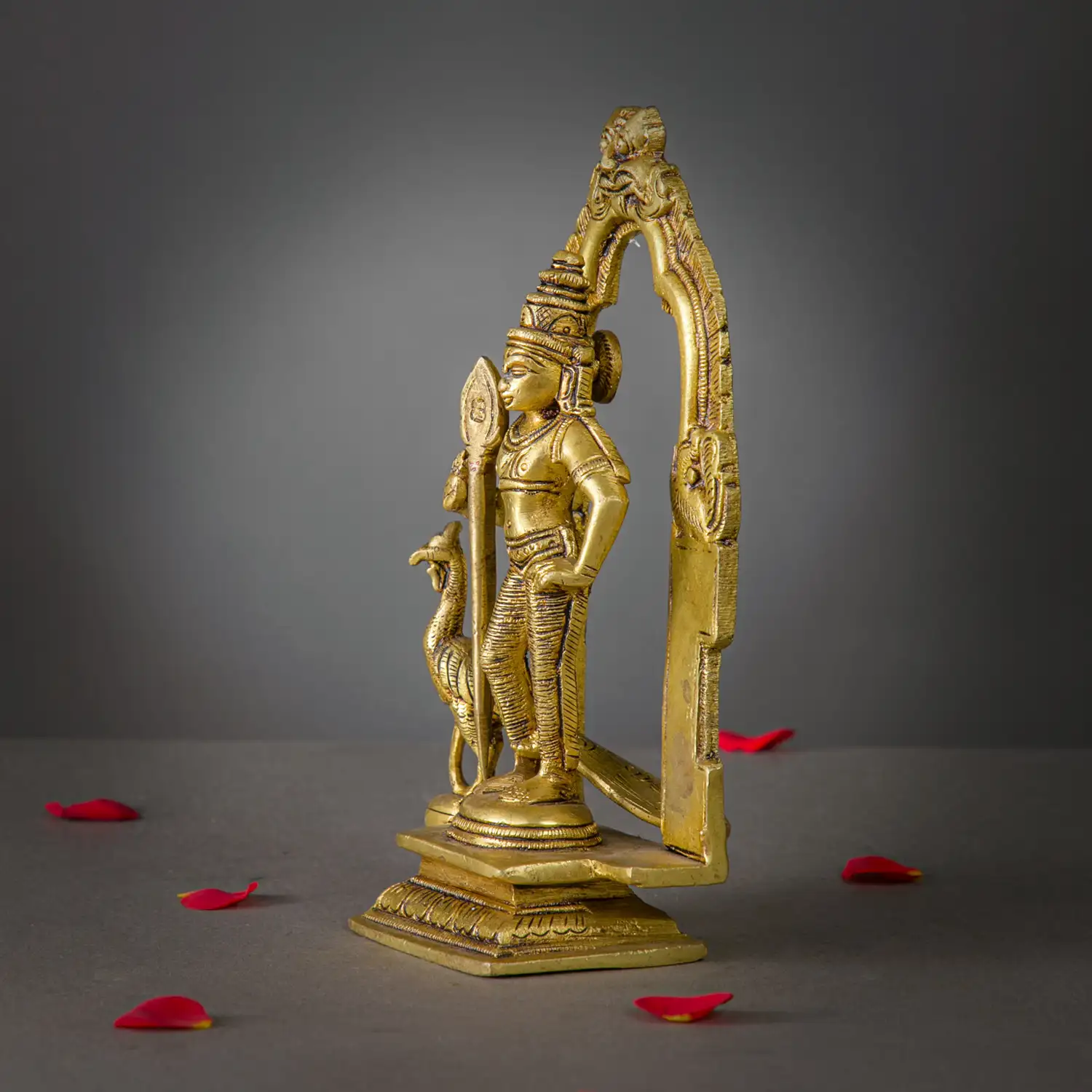 7 inches Frame Brass Murugan idol - image 3