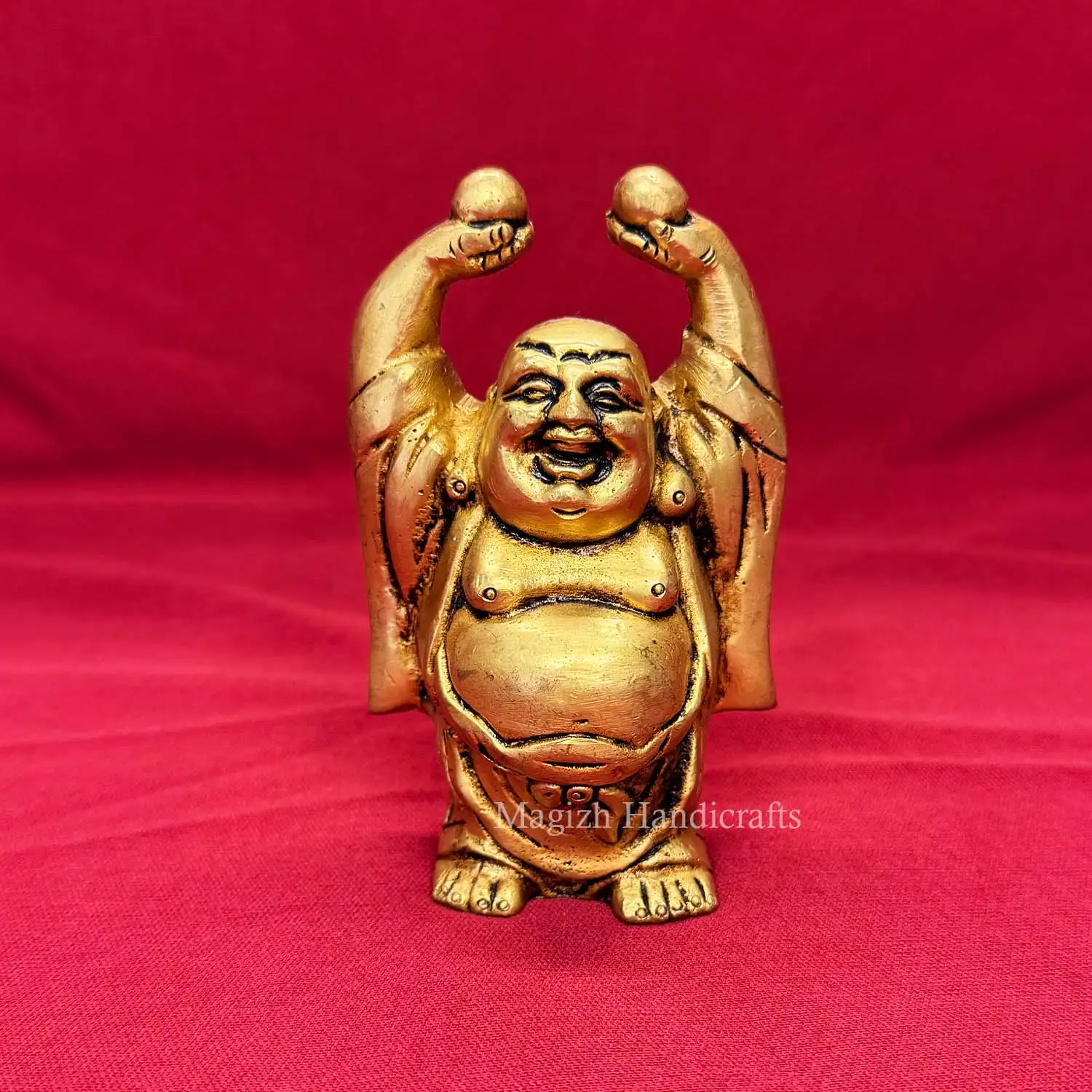 4 inches Brass laughing budha idol - image 1