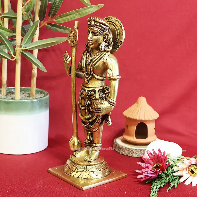 9 inches Brass Udupi Krishna Idol SC - image 2