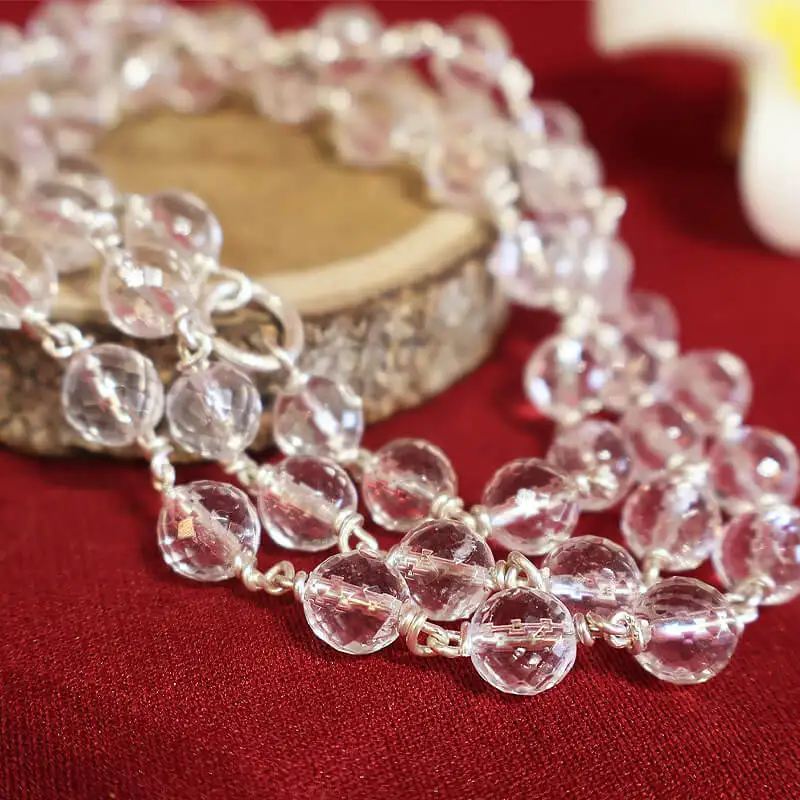 8mm Spadigam Diamond cuts mala with silver 54 beads - image 4