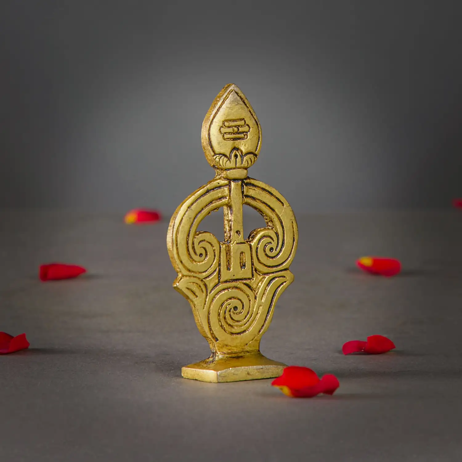 3.5 inches Brass Tamil OM vel with base - image 4