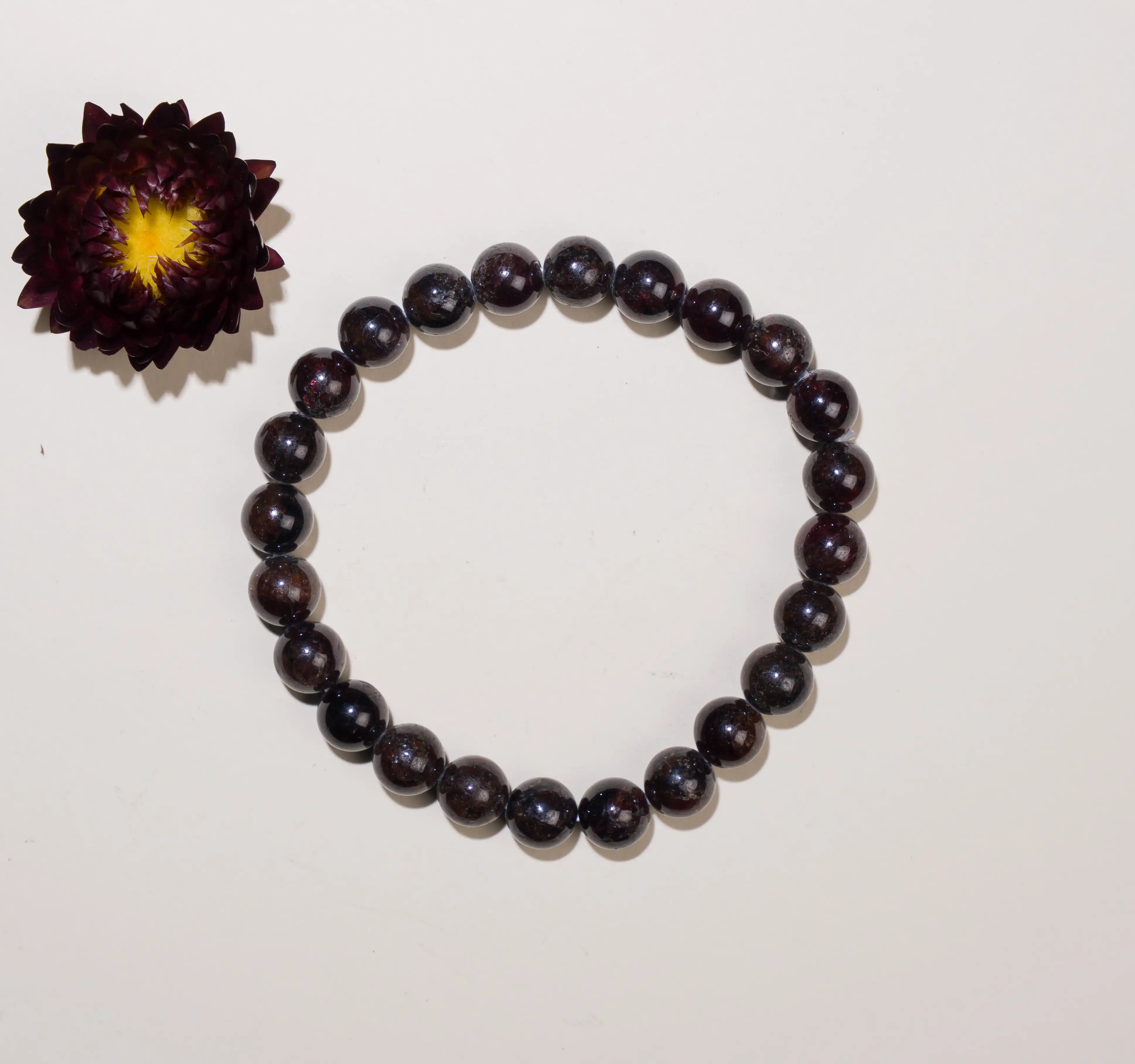 Garnet Crystal stone Bracelet (8mm) - secondary