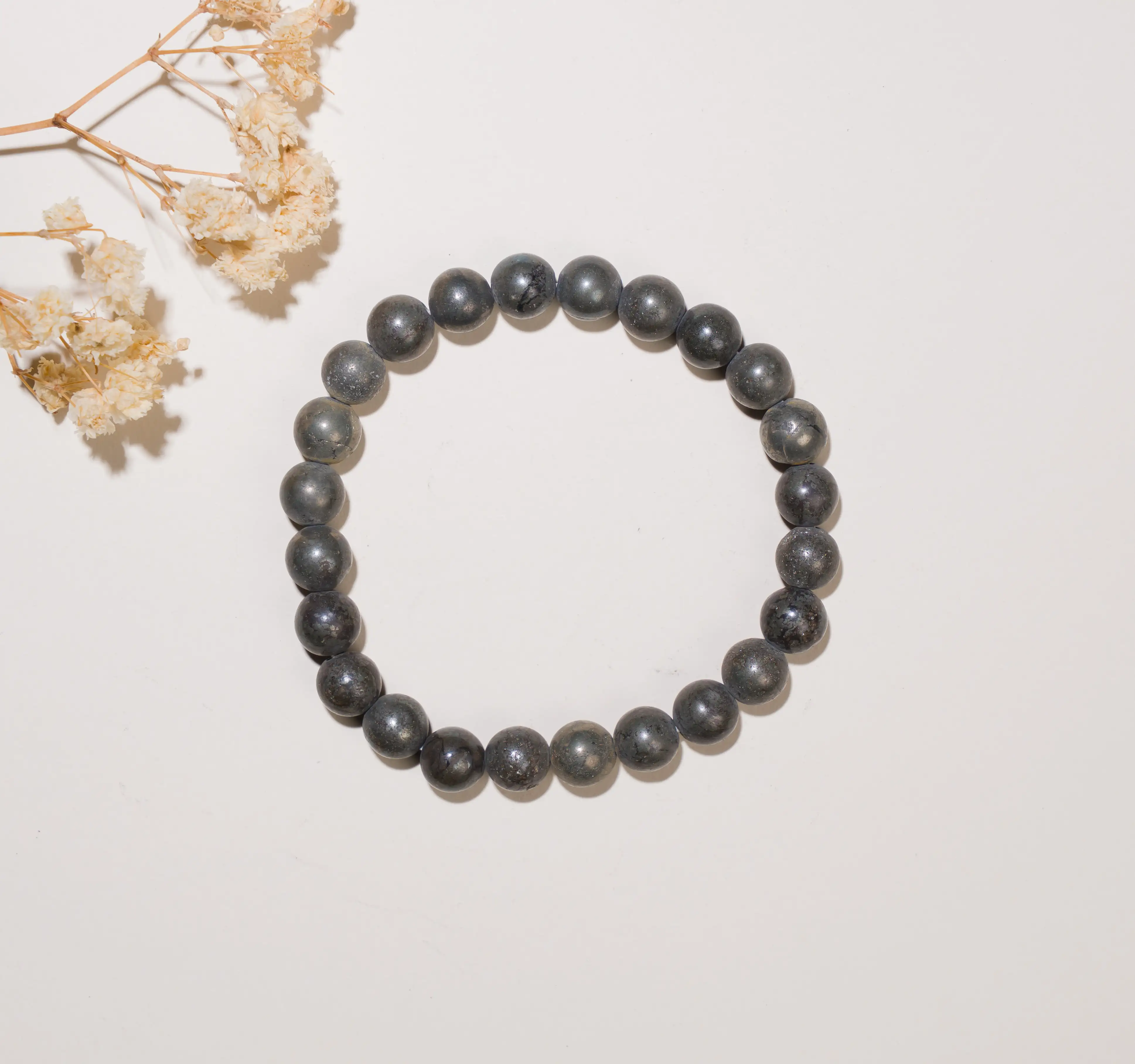 8mm Pyrite Crystal Stone Bracelet - secondary