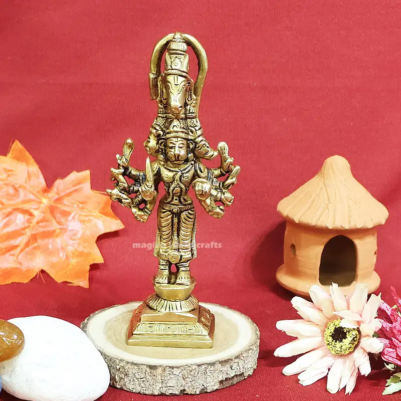 5.5 inches Brass 5 face Hanuman idol SC