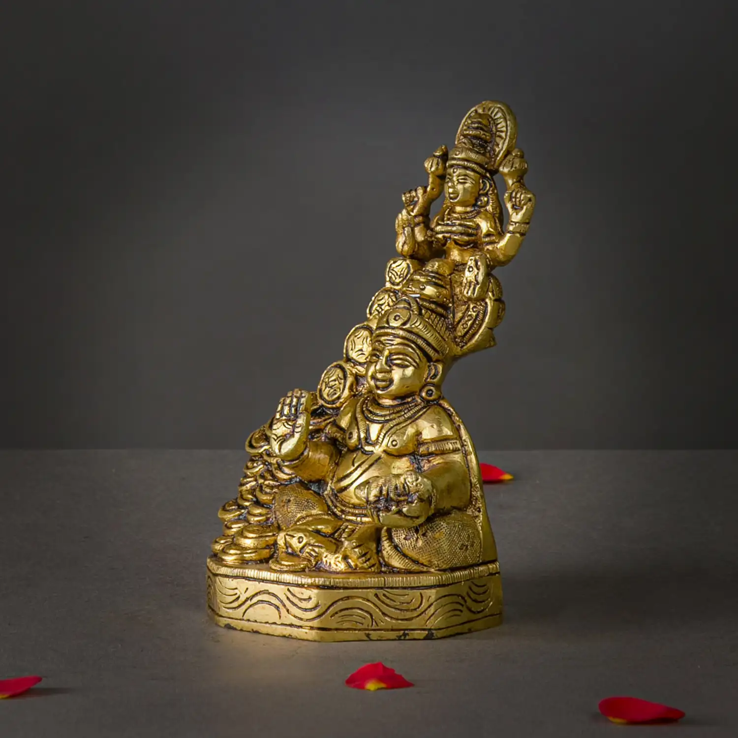 5.5 inches Brass Kuber Lakshmi with coins idol - image 3