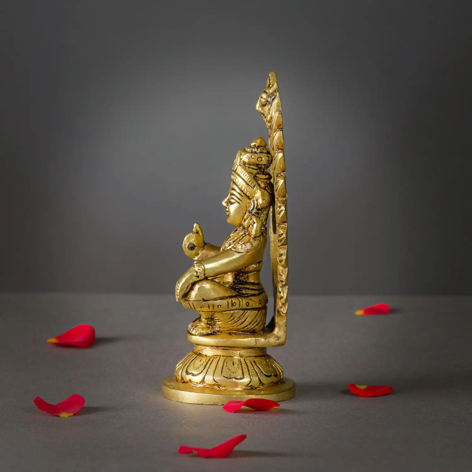 5 inch Brass Ayyappan Swamy Idol with thiruvachi - image 3