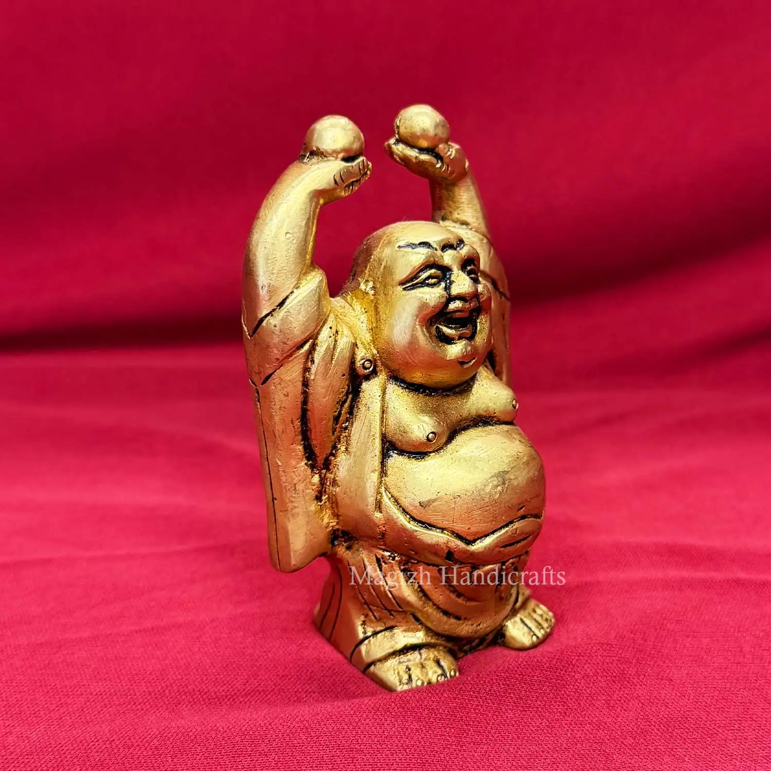 4 inches Brass laughing budha idol - image 3