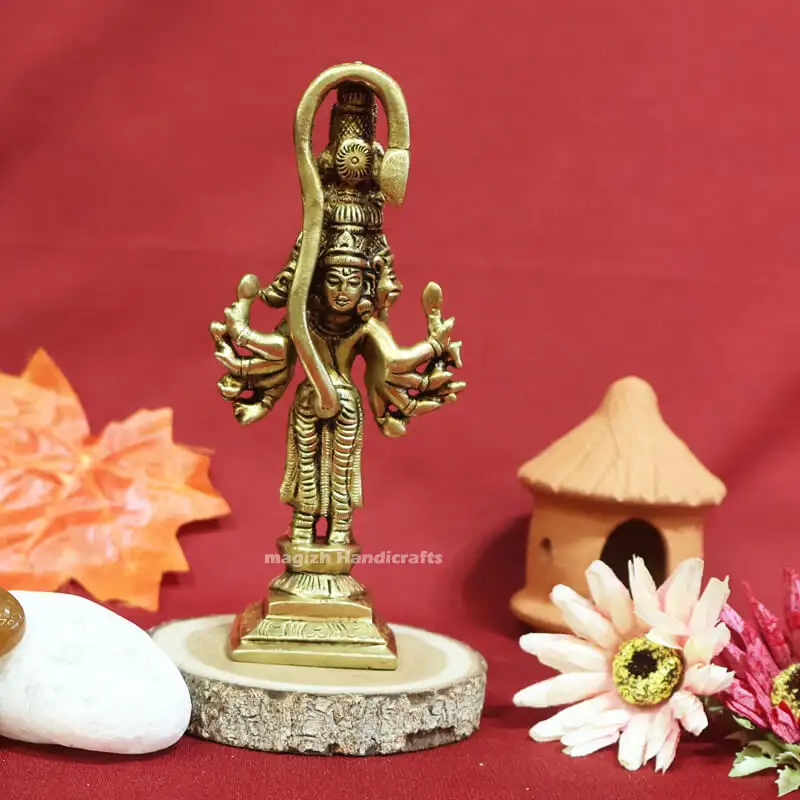 5.5 inches Brass 5 face Hanuman idol SC - image 3