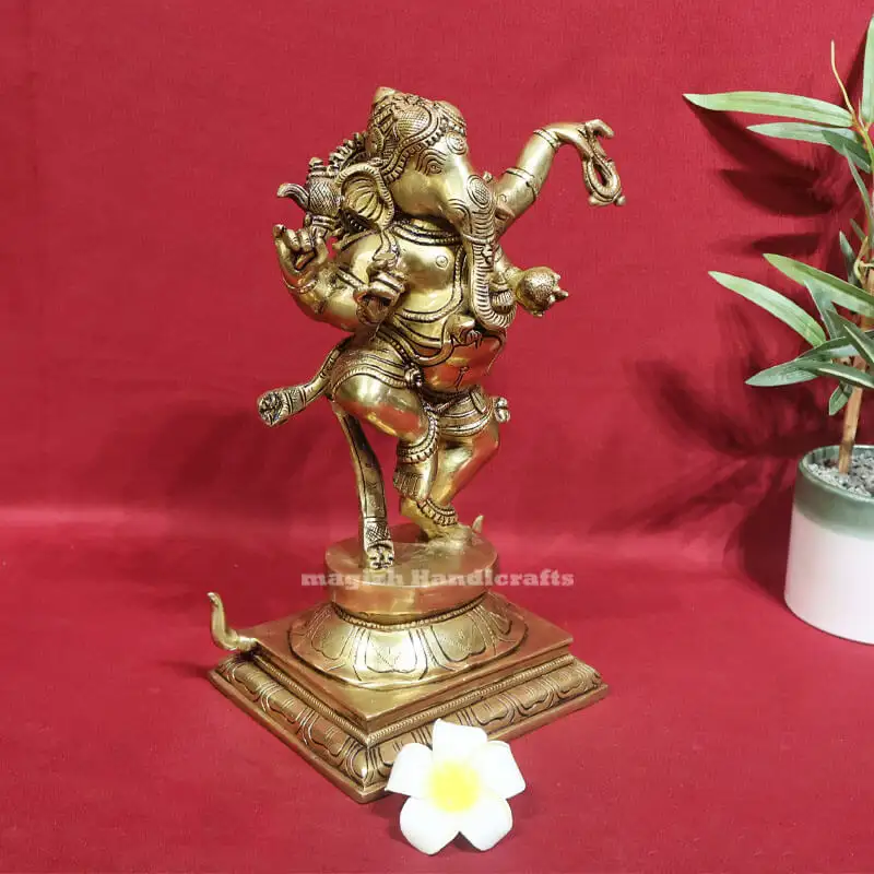 11 inches brass Standing Dancing Ganesha idol SC - secondary