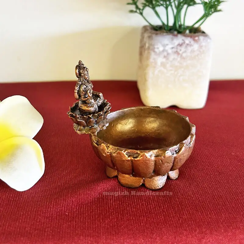 2.5 inches Copper Lakshmi Urli - secondary