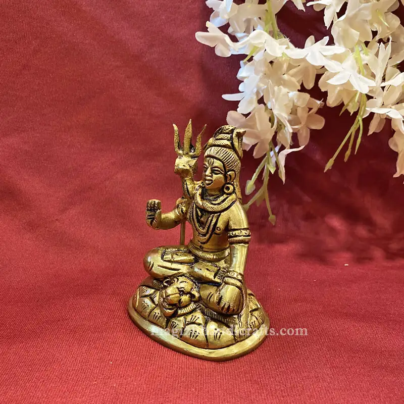 4 inches Brass sitting Lord Shiva idol - SC - image 3