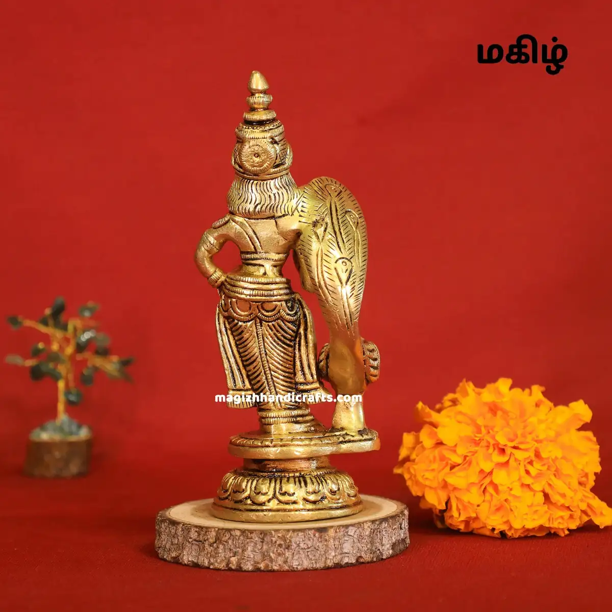 Brass Standing Murugan Vel Mayil 6 inches - secondary