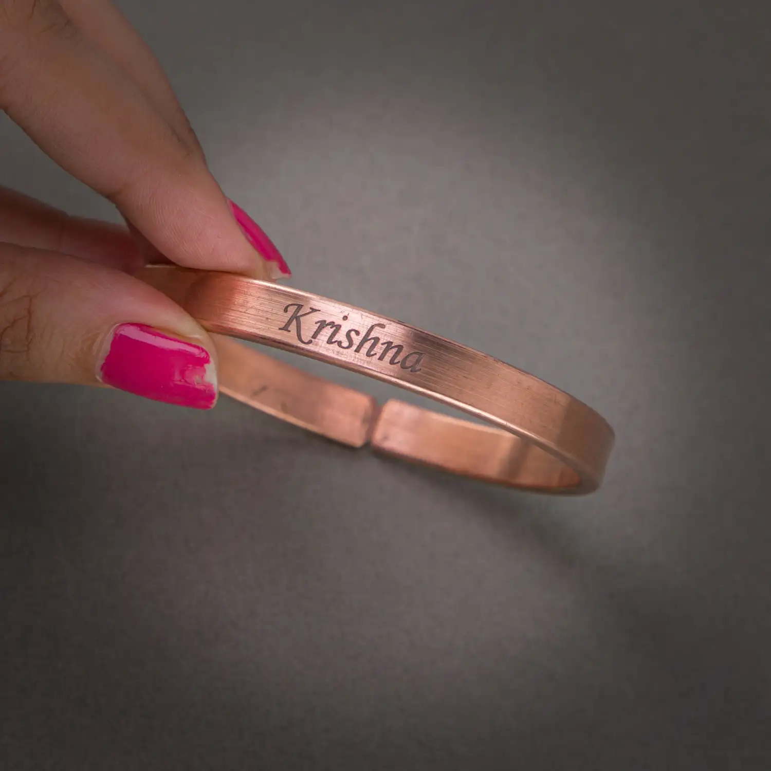 Customized heavy Copper Bracelet with your name - 8mm - image 5