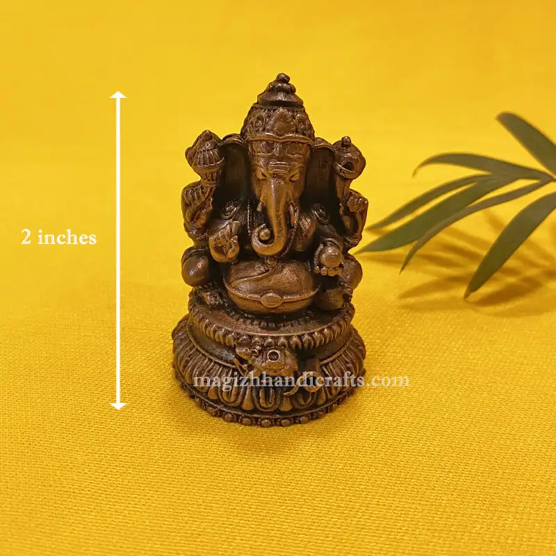 2 inches Copper Hollow Ganesha Idol - secondary