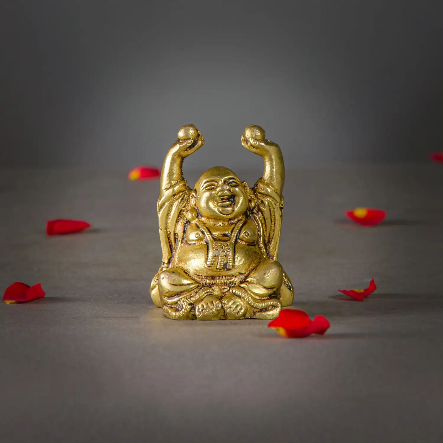 2.5 inches Brass laughing budha idol - image 1