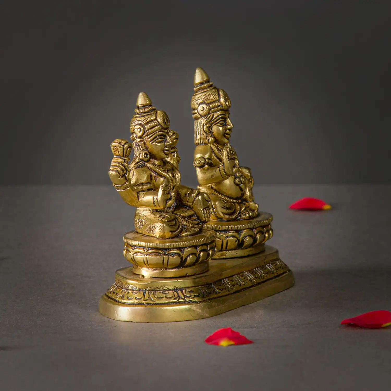 3.5 inches Brass Lakshmi Kuber Peedam Idol - secondary