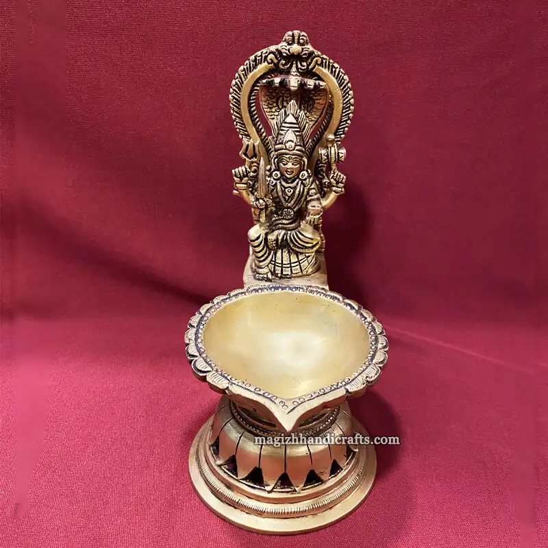 7.8 inches Brass Karumari amman Vilakku - image 5