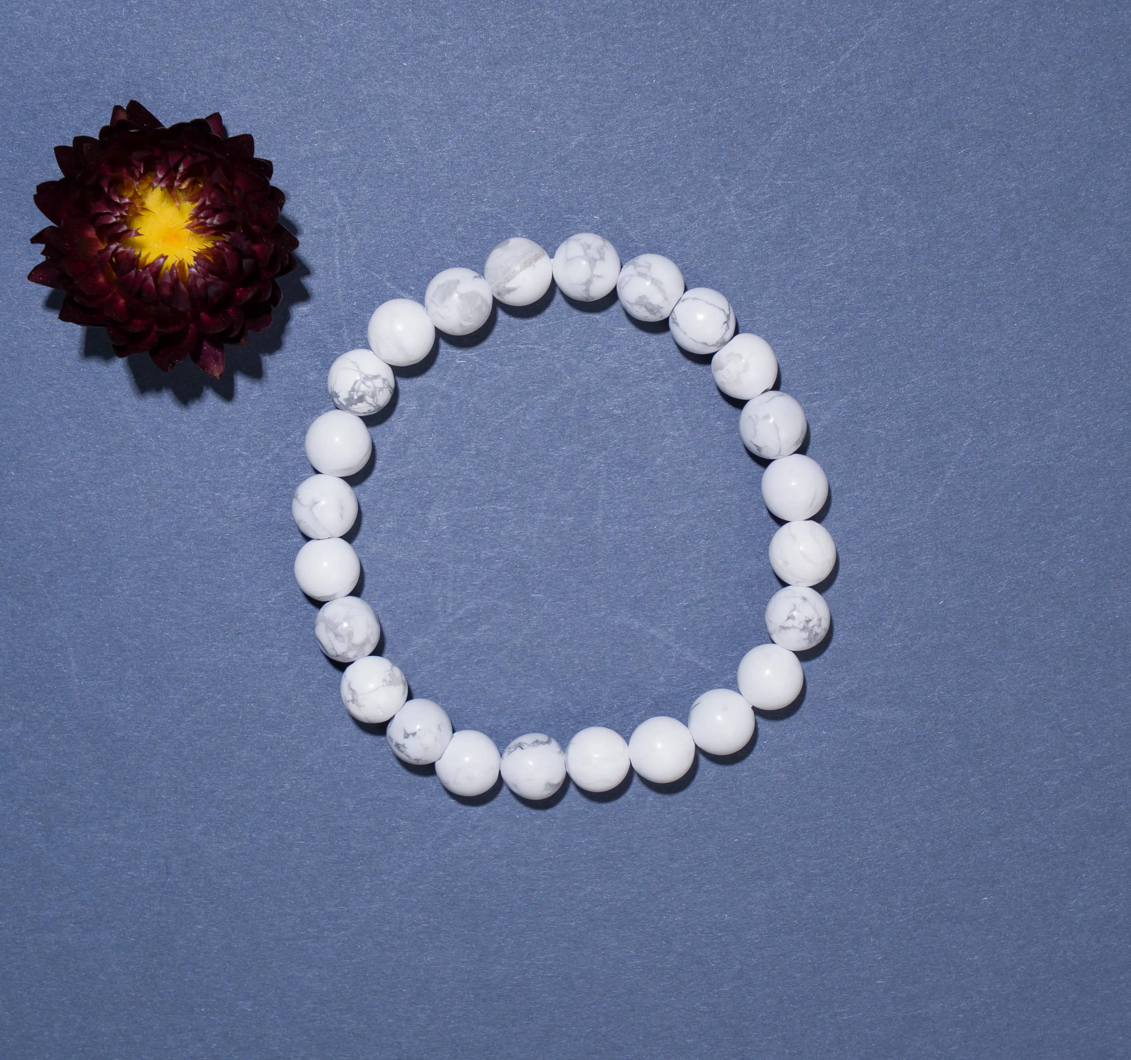 Howlite White Crystal Bracelet (8 mm) - secondary