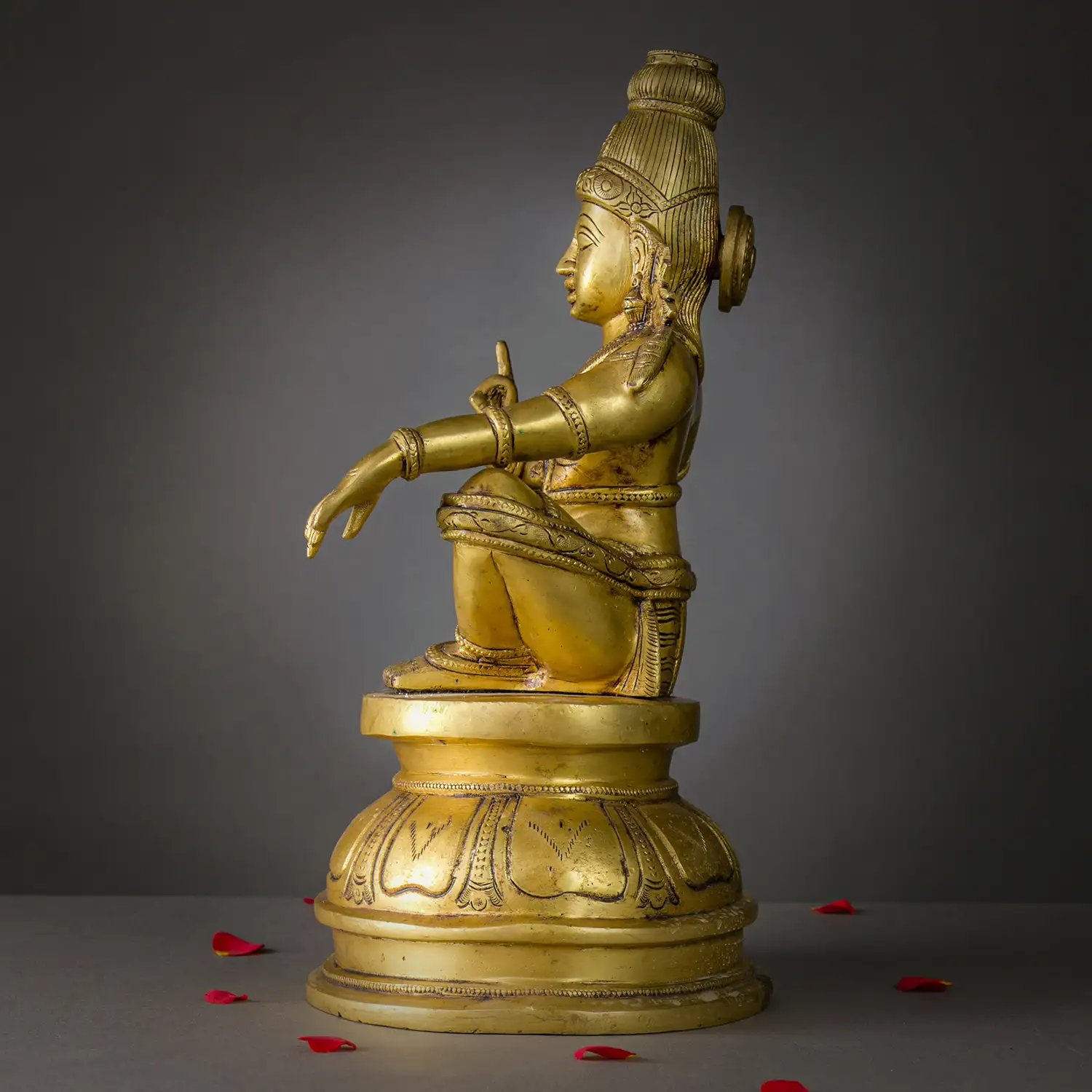 15 inch Brass Ayyappan Swamy Idol - image 3