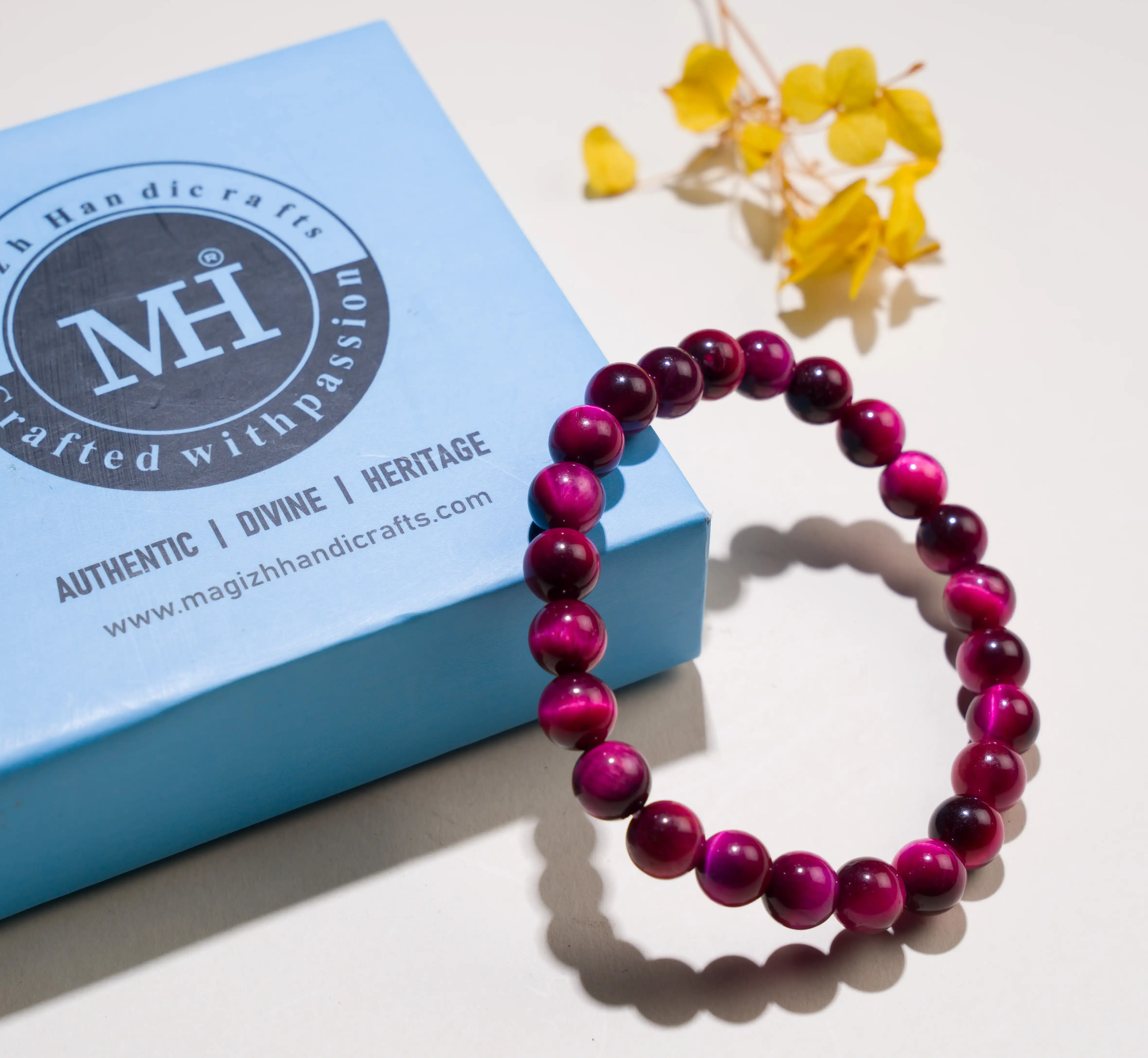 8mm Pink tiger eye Crystal stone Bracelet - image 3